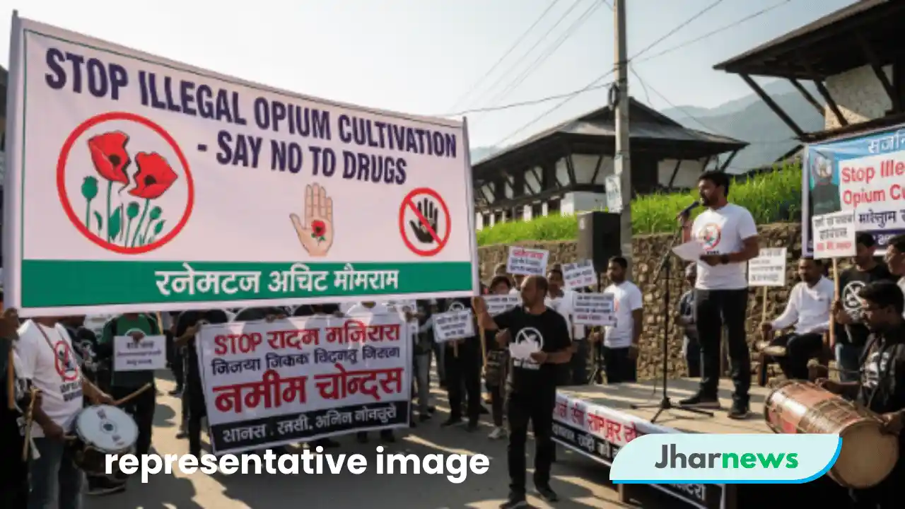अफीम की अवैध खेती पर रोक लगाने के लिए जागरूकता अभियान